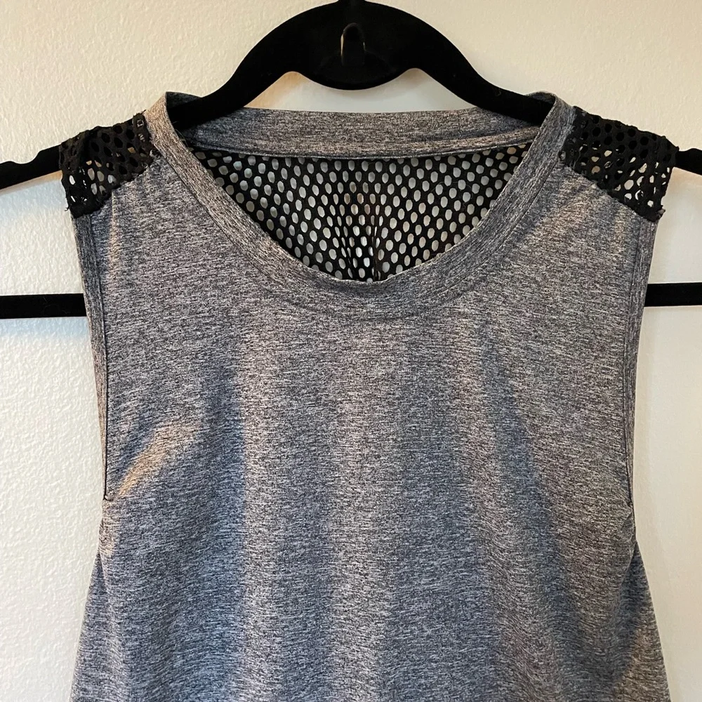 RARE Kiava | Strappy Mesh Racerback Tank | Size XS | Black and Gray - Picture 2 of 7